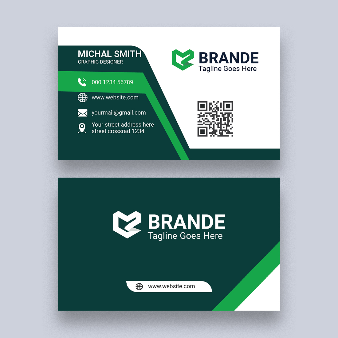 Business card Design Template preview image.