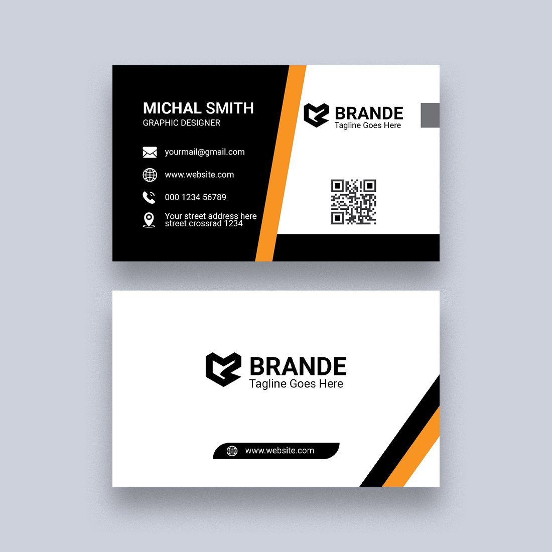 Business card Design Template preview image.