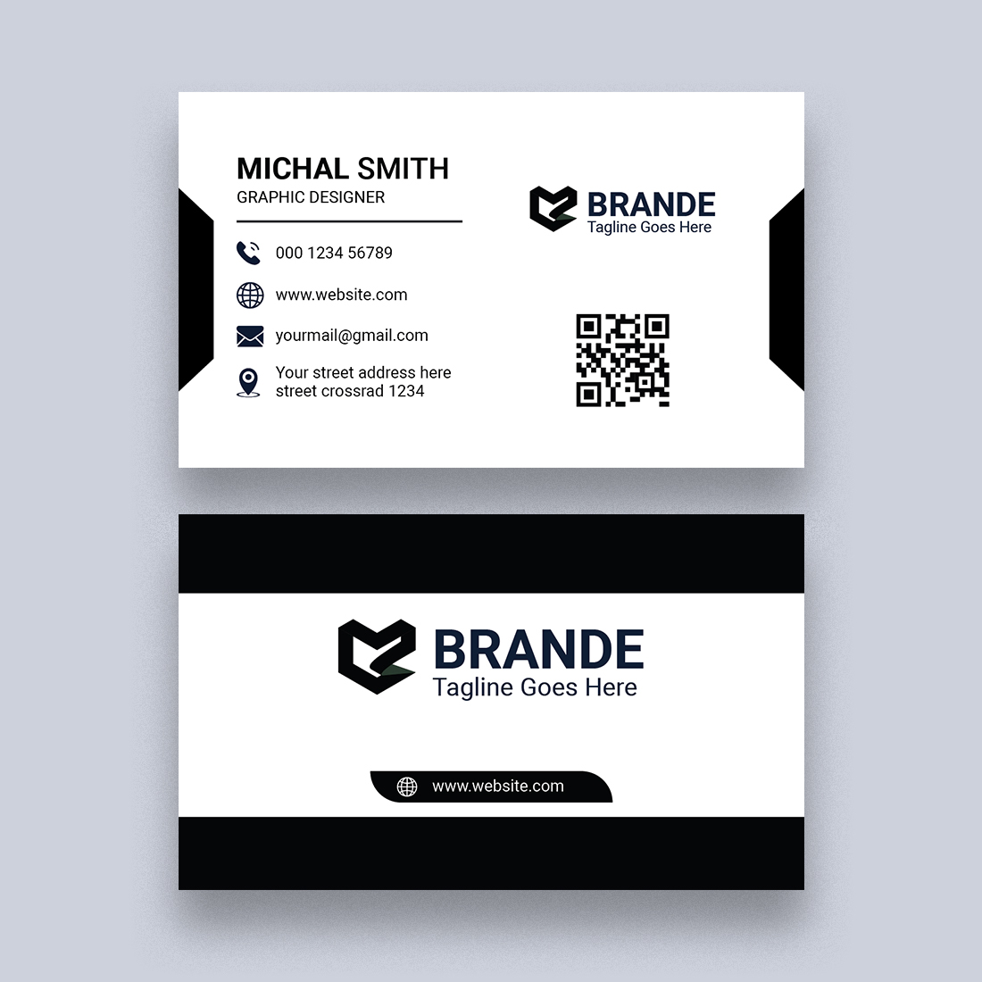 Business card Design Template preview image.