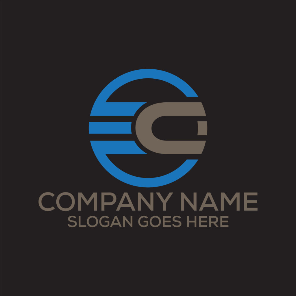 Initial Letter EC Logo or Icon Design Vector Image Template - MasterBundles