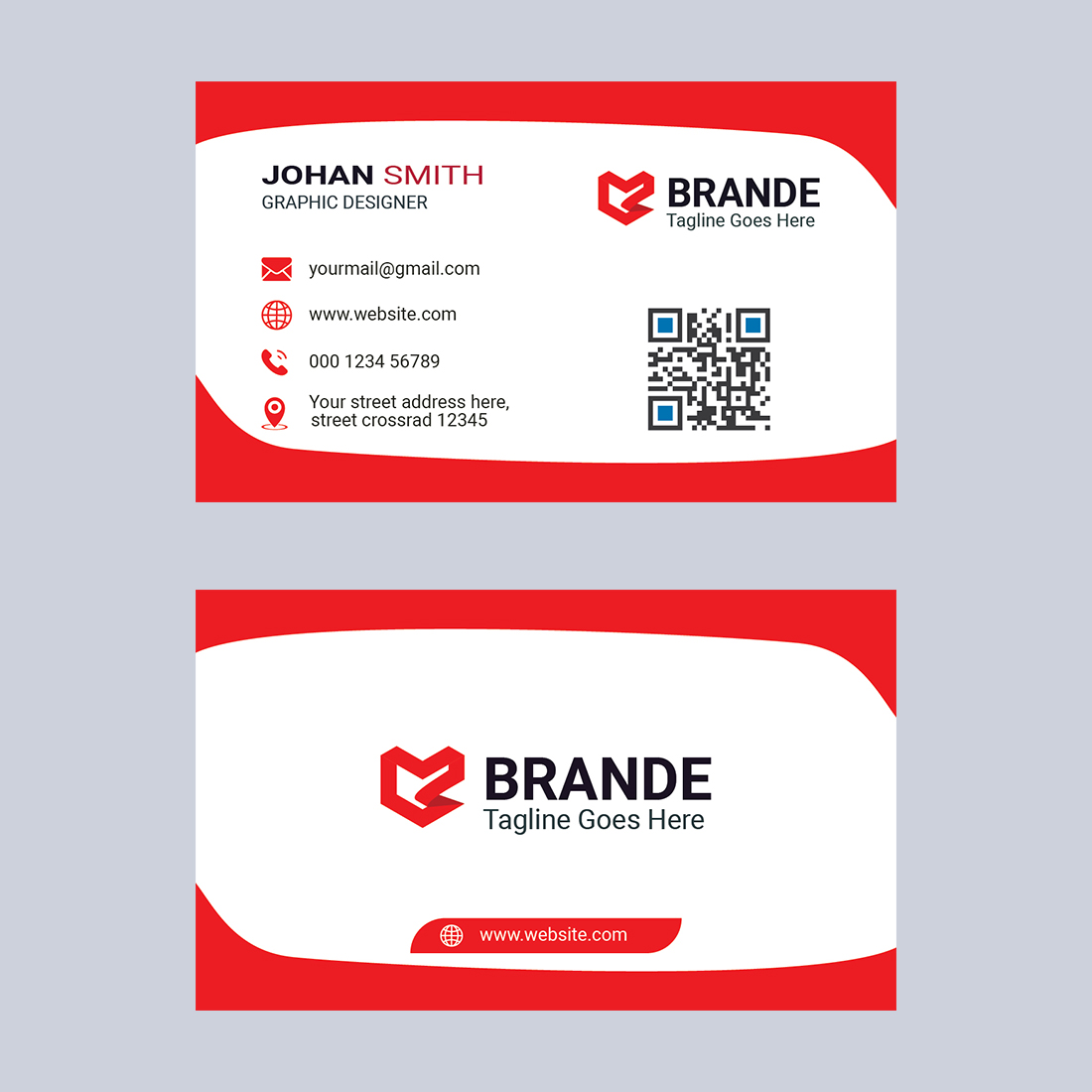 Business card Design Template preview image.