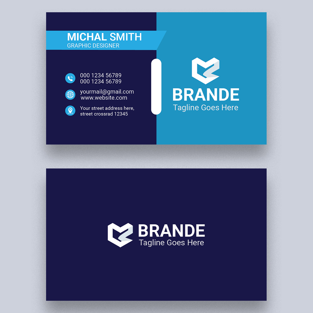 Business card Design Template preview image.