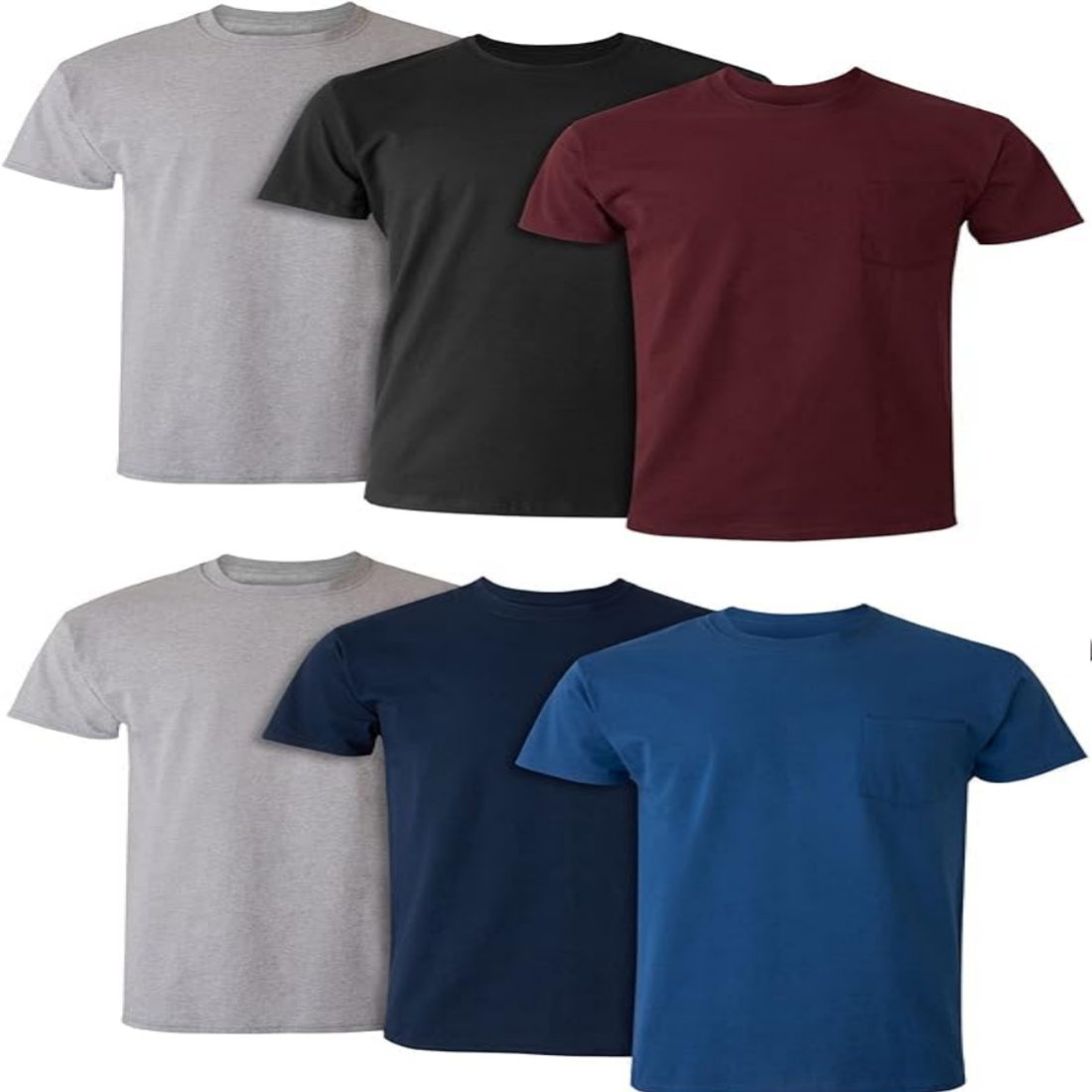 True Classic Tees | Staples |6-Shirt Pack | Premium Fitted Men’s T-Shirts |  Crew Neck