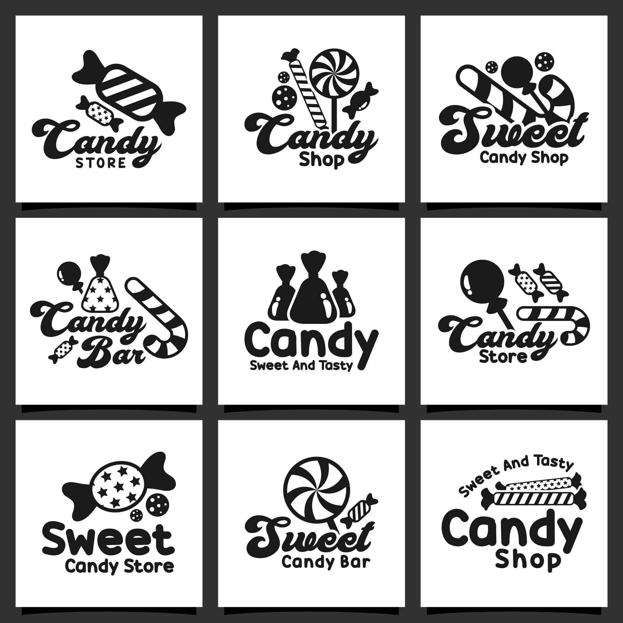 Sweets Shop Vector Lettering Logo Template With Sketch Candy Images Stock  Illustration - Download Image Now - iStock