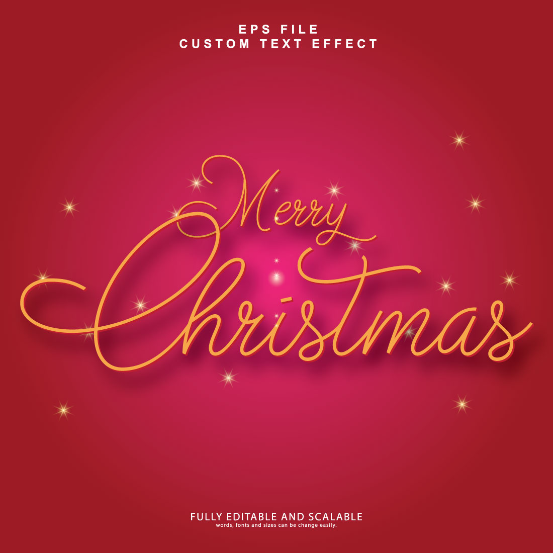 Christmas 3d editable premium text effect preview image.