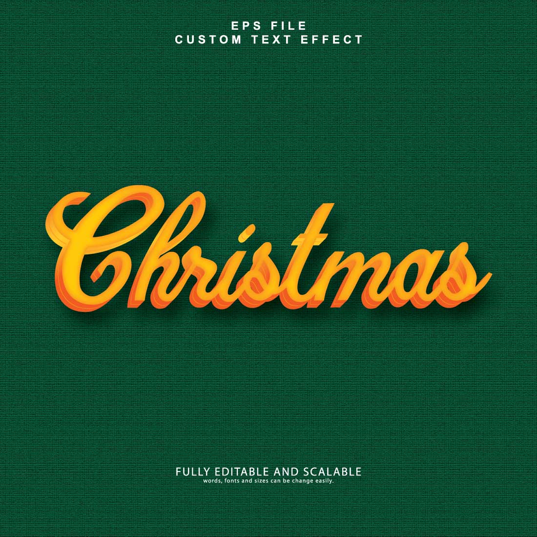 Christmas 3d editable premium text effect preview image.