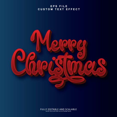 Christmas 3d editable premium text effect cover image.