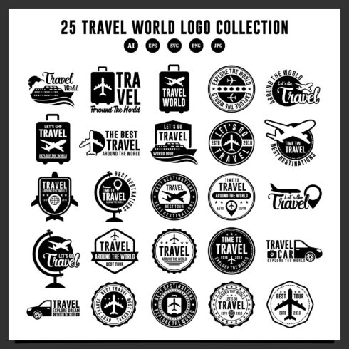 25 Travel world logo collection - $12 cover image.