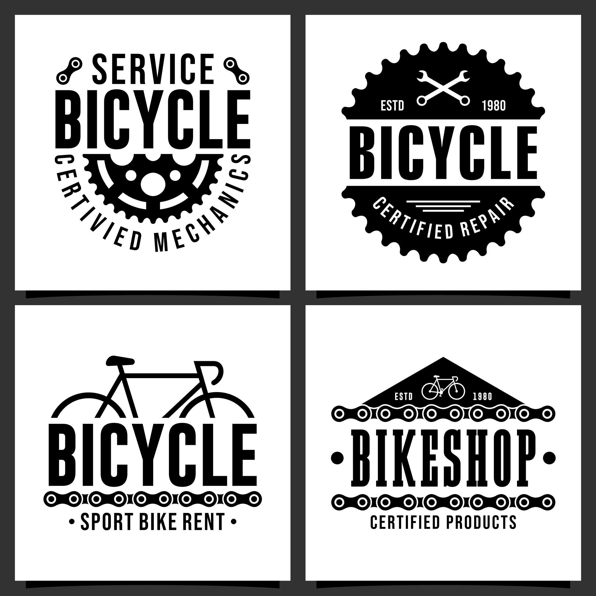 Bicycle repair service logo Royalty Free Vector Image