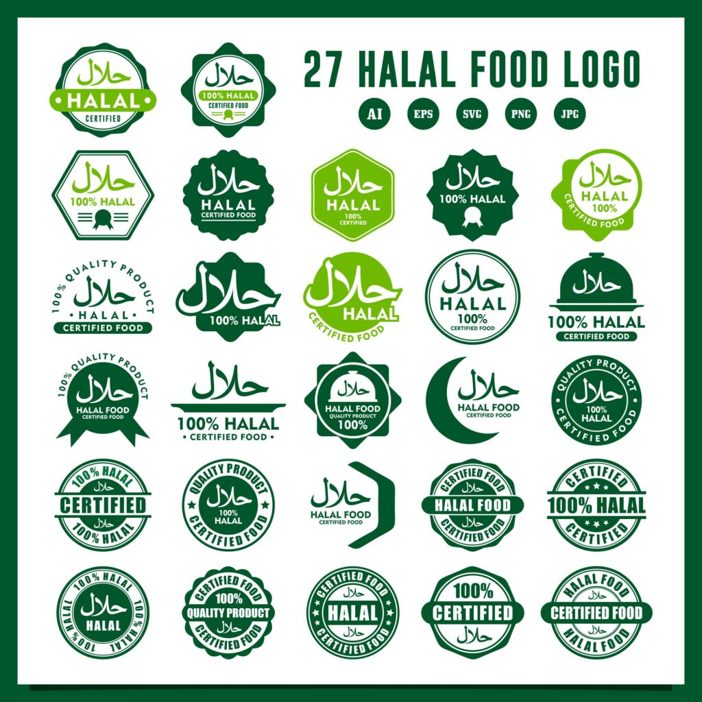 27 Halal food logo collection - $12 - MasterBundles