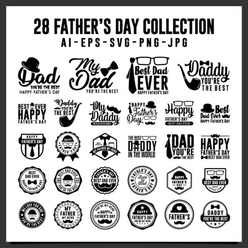 28 Father's day logo design collection - $16 cover image.