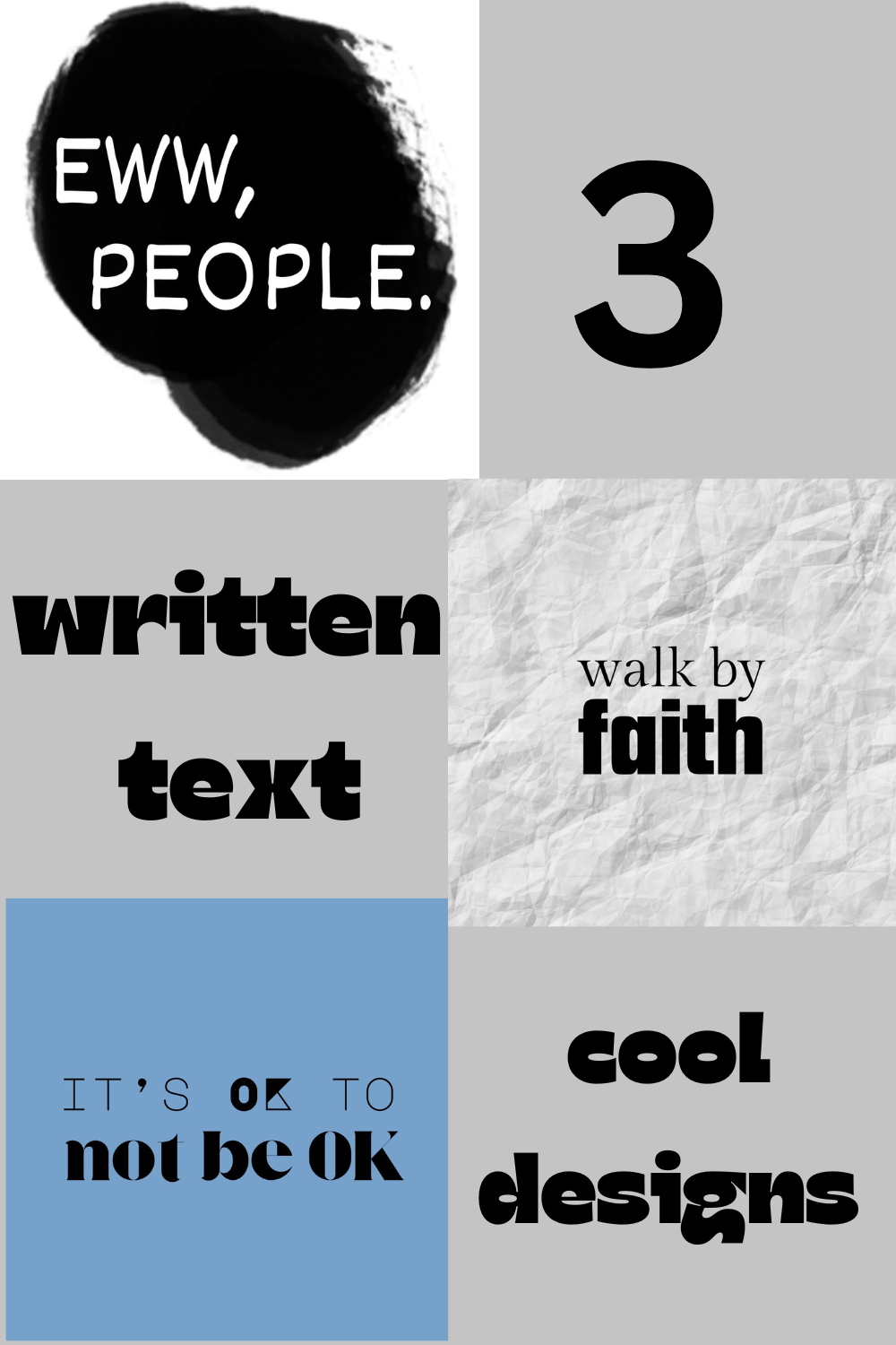 3 T-shirts Texted design pinterest preview image.