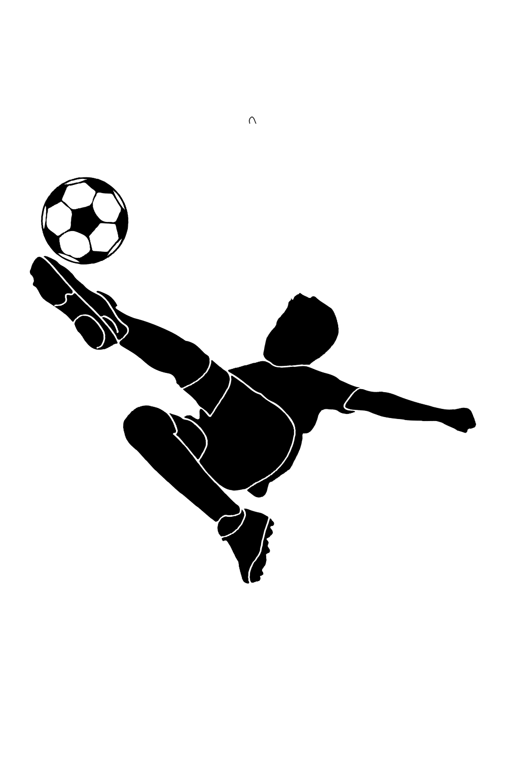 Football Kid Player Silhouette: Vector Illustration for Youth Sports, Cartoon Illustration: Silhouette of a Kid Playing Football, Vector Graphics: Football Kid Player Silhouette Art pinterest preview image.