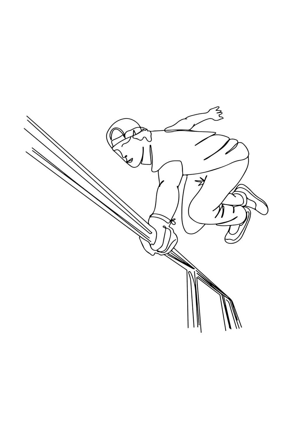 Parkour Jump Silhouette: One-Line Illustration for Dynamic Action, Street Dynamo One-Line Sketch: Man Parkour Jumping Vector, Street Dynamo's One-Line Parkour Jump pinterest preview image.