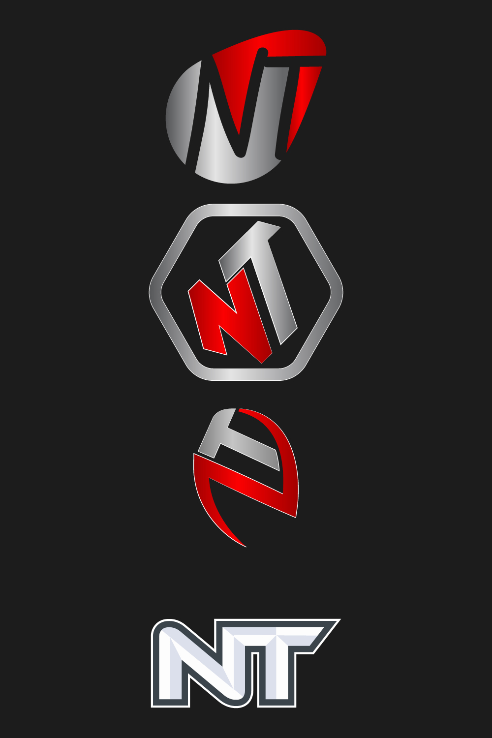 NT letter logo icon vector pinterest preview image.