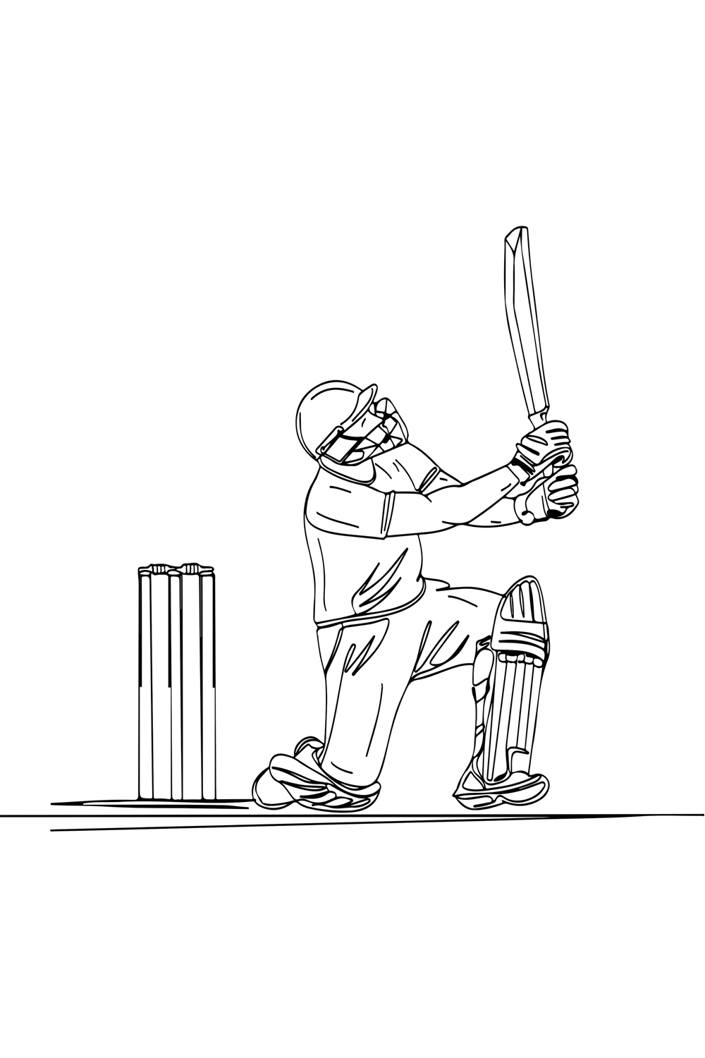 Dynamic Cricket Moves: Batsman Playing Shots in West Indies Style, Vector Art: Caribbean Cricket Batsman Hitting Ball Silhouette, Caribbean Cricket Elegance: Batsman Hitting Ball Vector pinterest preview image.
