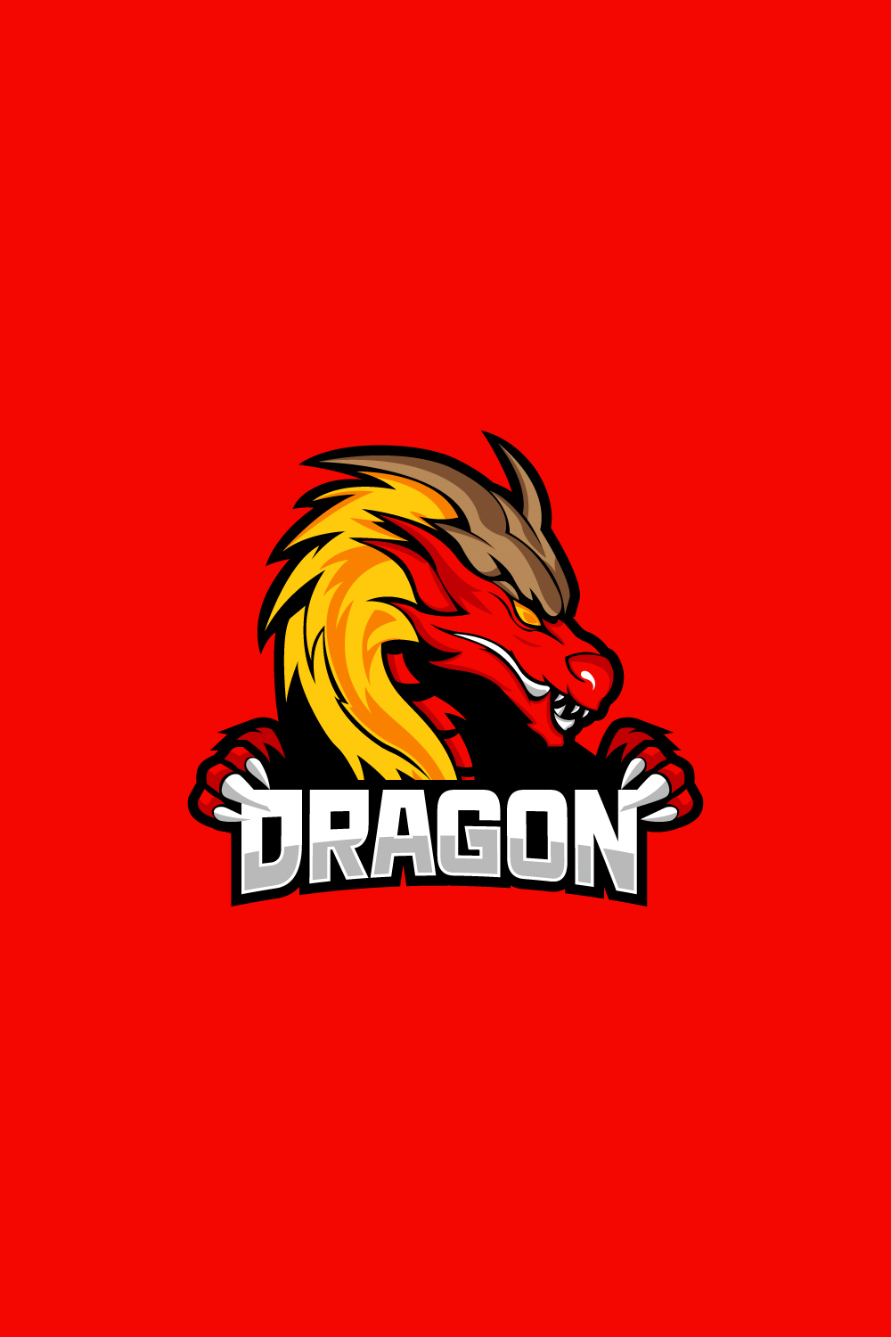 Dragon gaming mascot logo vector pinterest preview image.