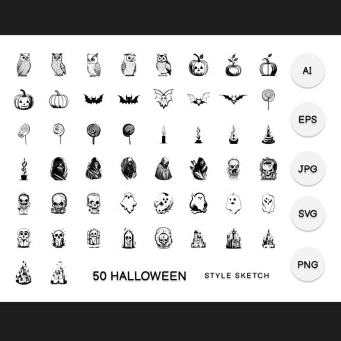 Halloween element hand draw black cover image.