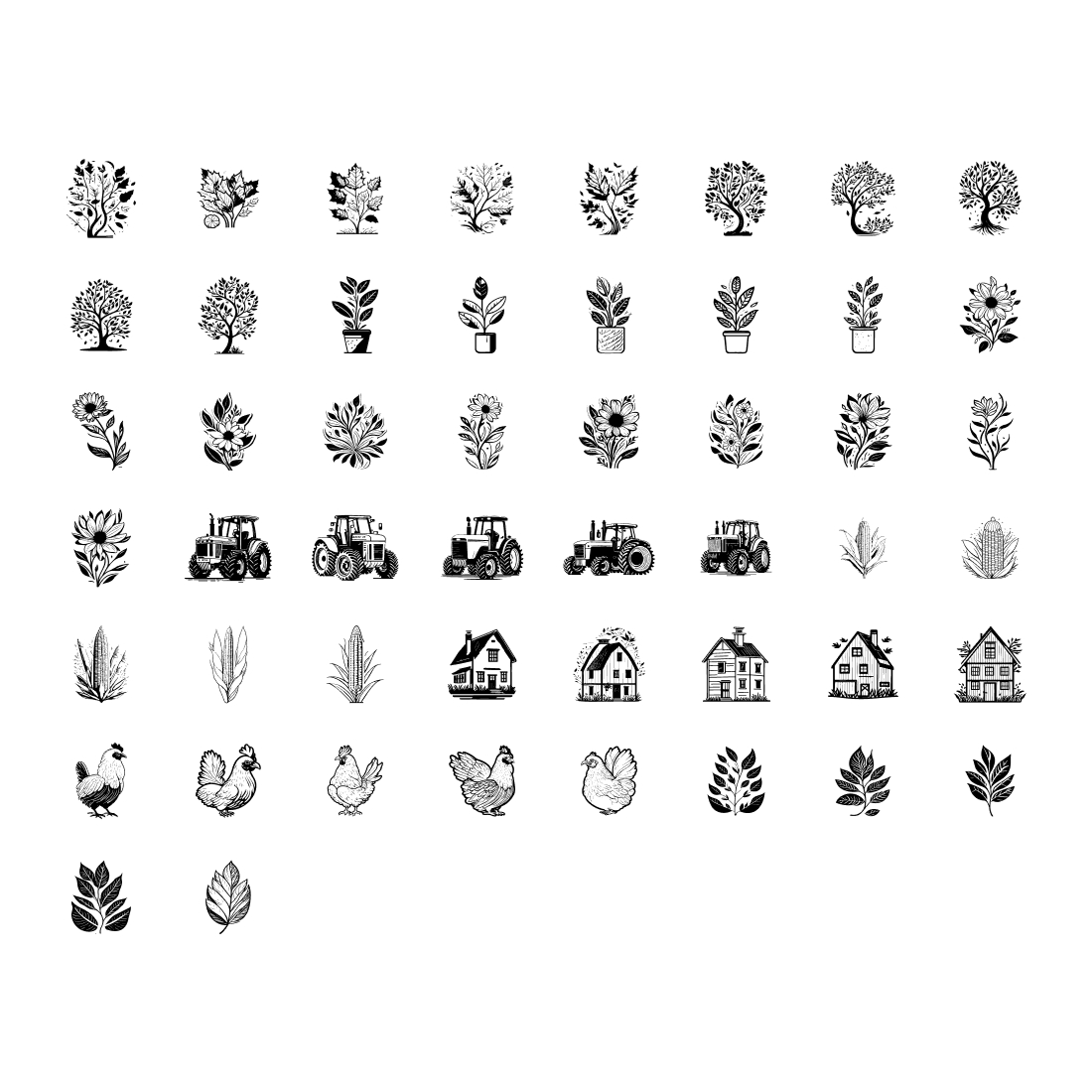 Agriculture element hand draw black preview image.