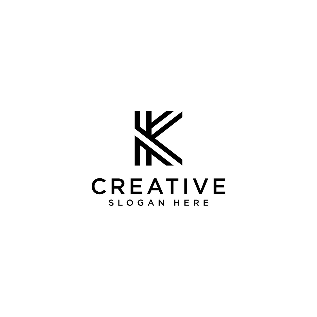 k letter logo vector design preview image.