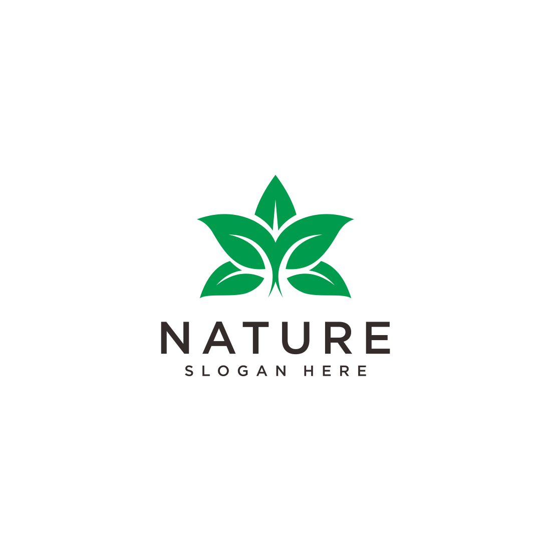 leaf nature vector design template preview image.