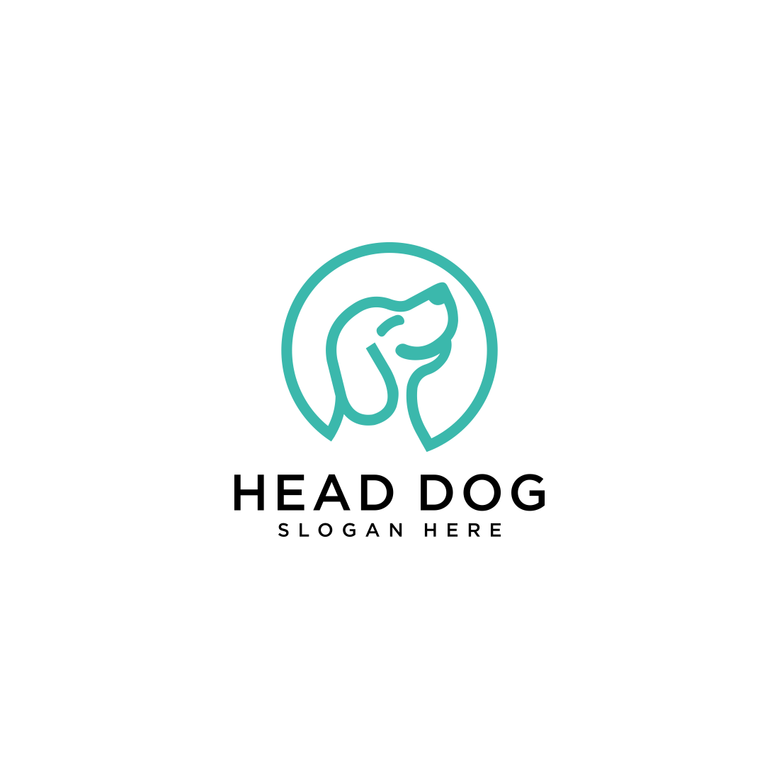 dog head vector design line style preview image.