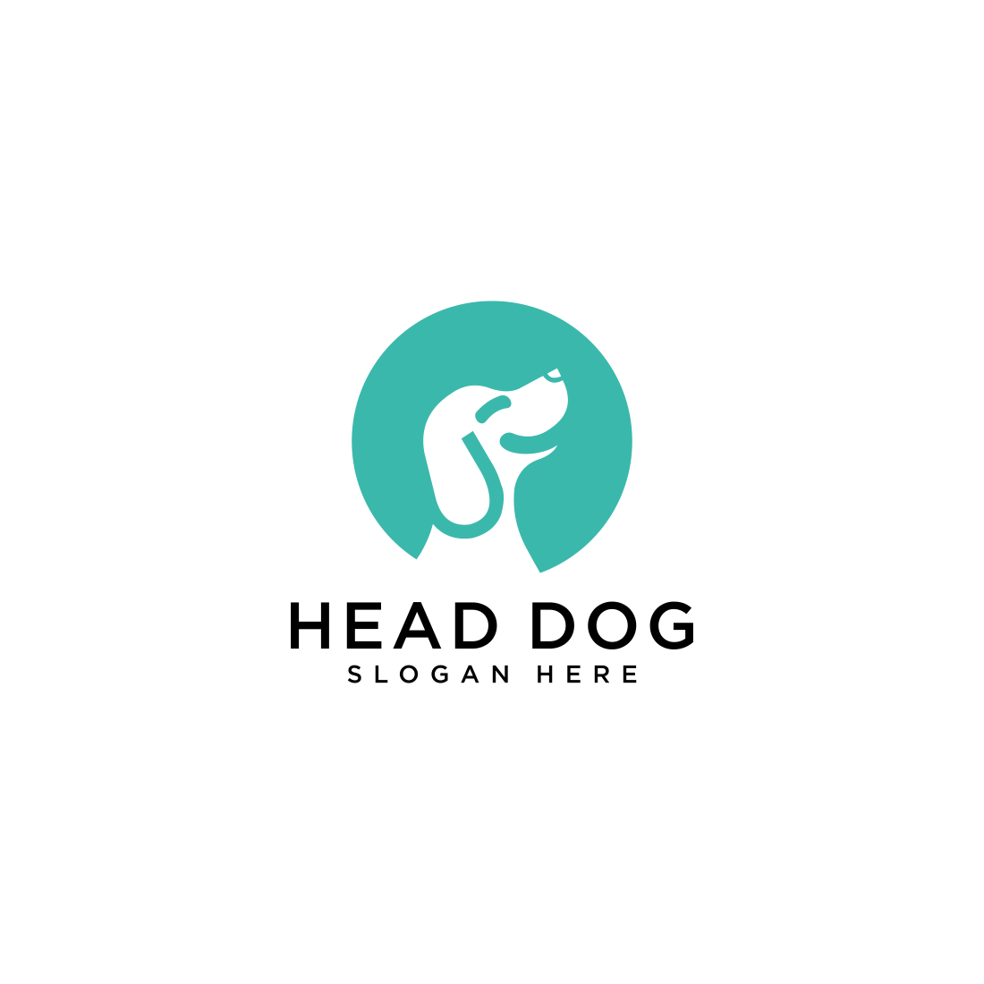 negative space head dog vector cover image.