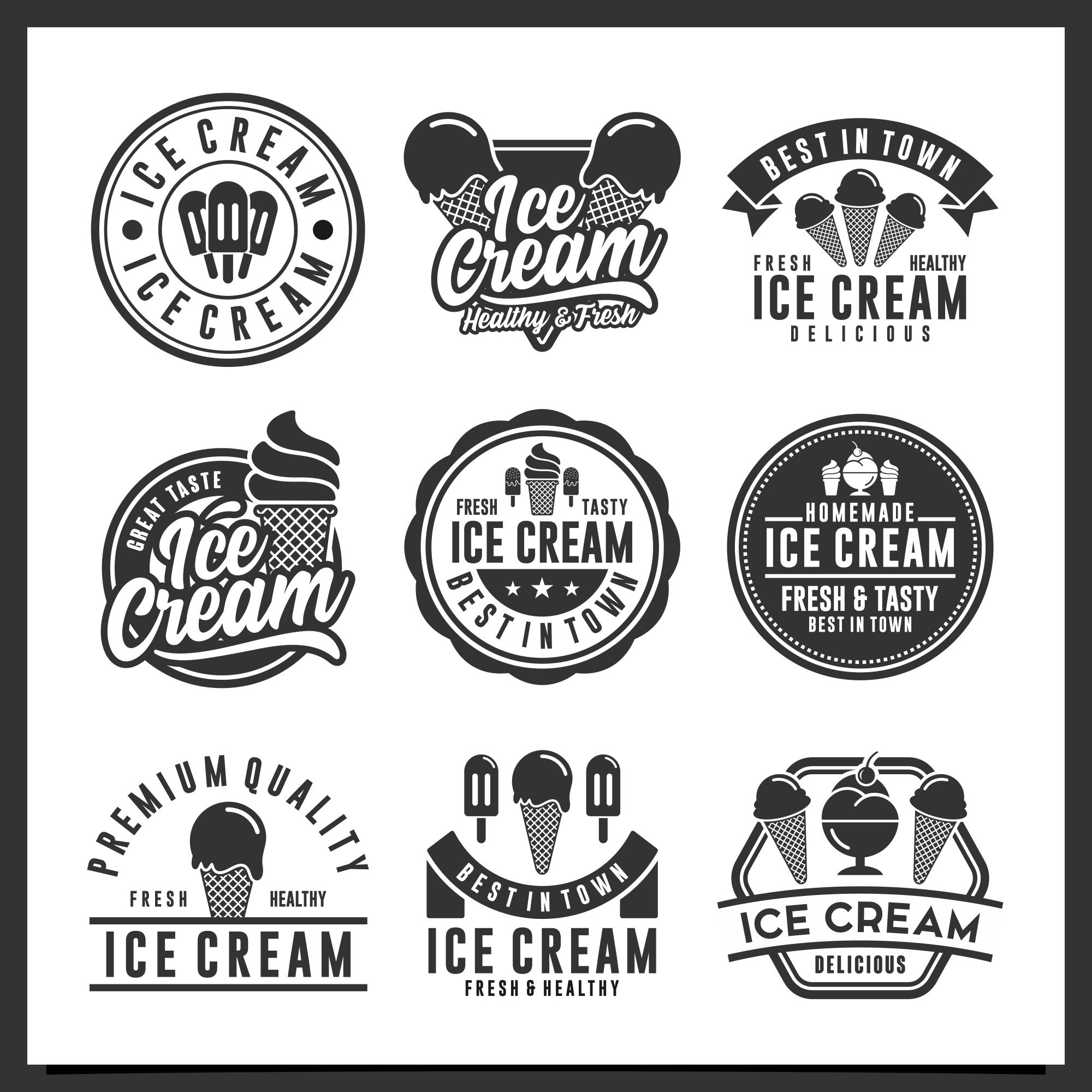 36 Ice cream logo badge design collection preview image.