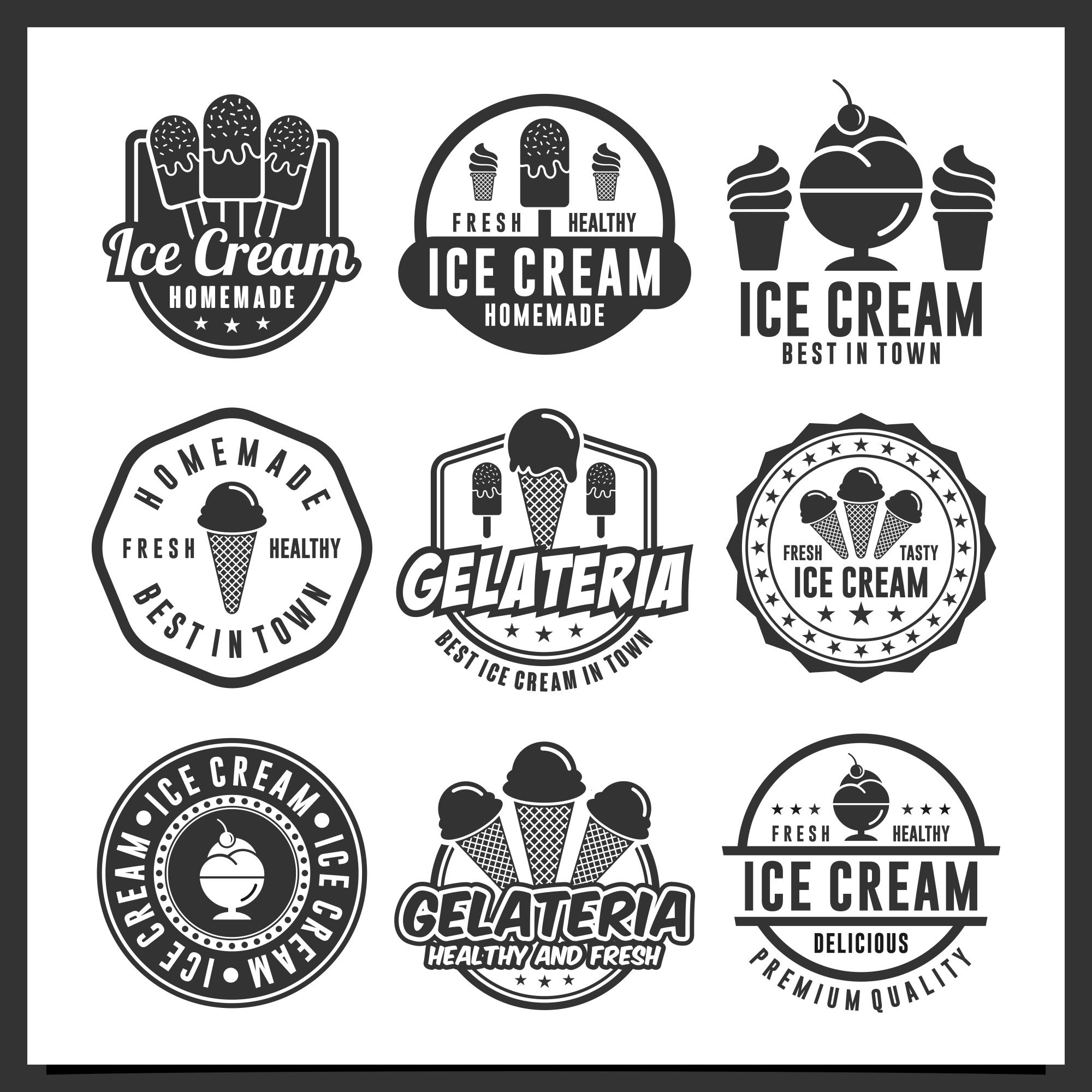 36 ice cream logo badge design collection 3 525