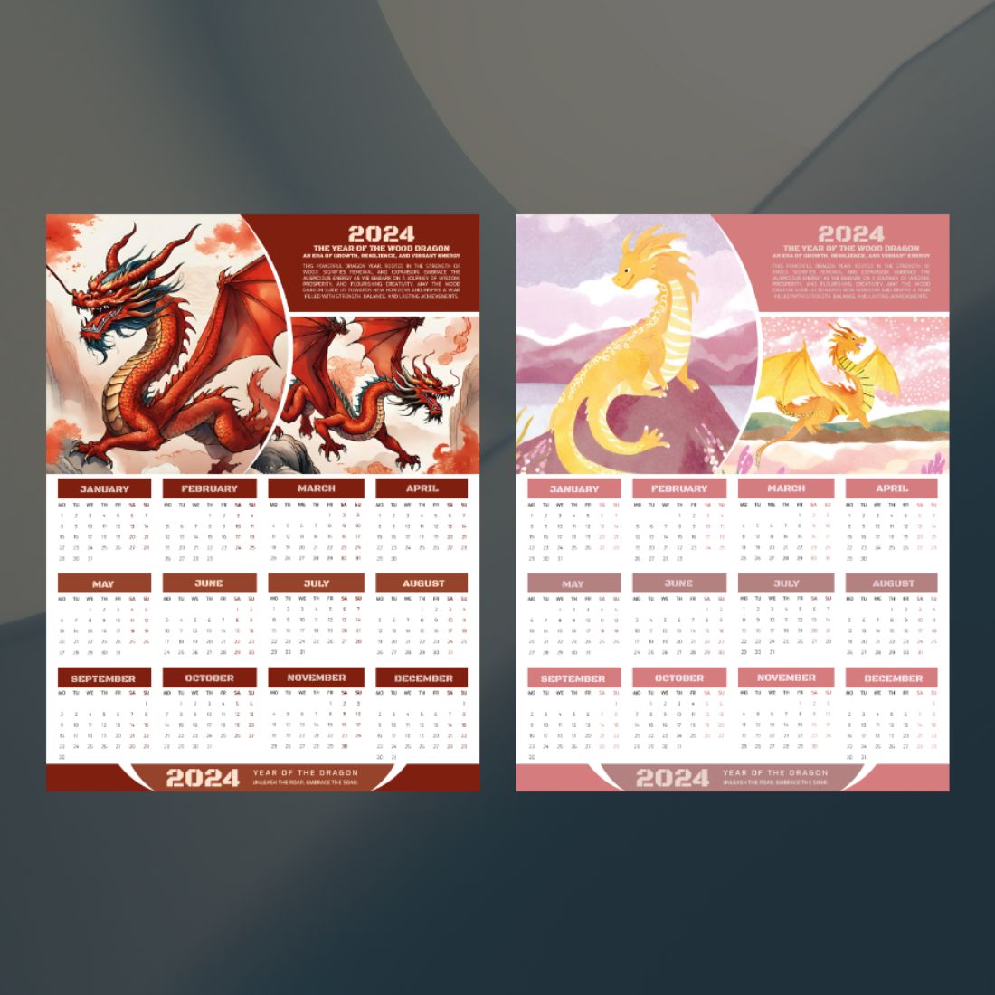 2024 Dragon Wall Calendar [Sphinx Creatus] preview image.