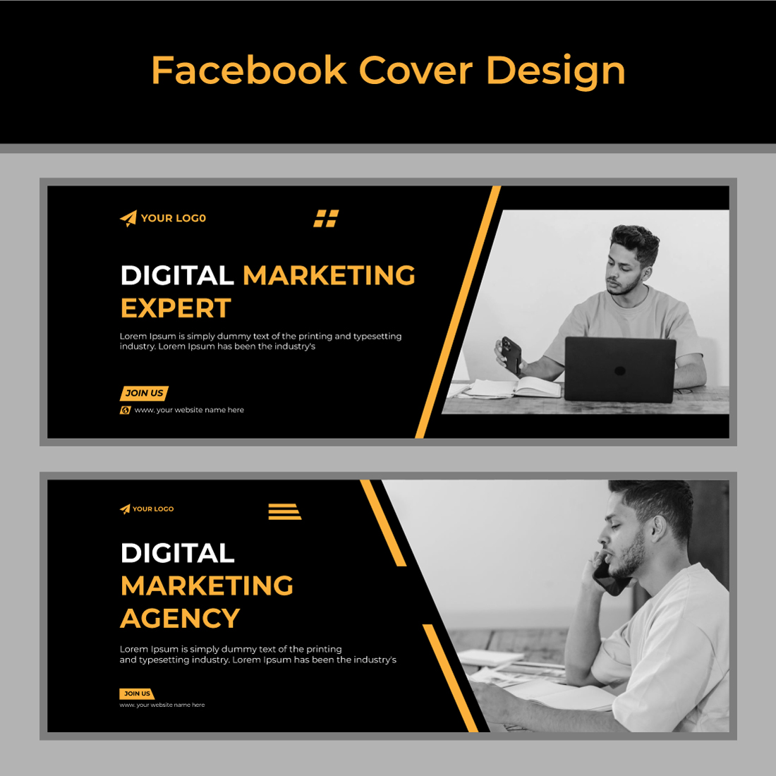 Facebook Cover Design Template preview image.