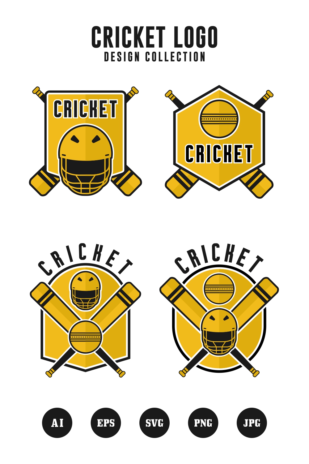 4 Cricket logo collection - $4 pinterest preview image.