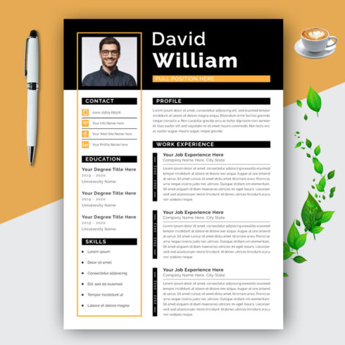 Minimalist Resume Template Vector CV 2 Page cover image.
