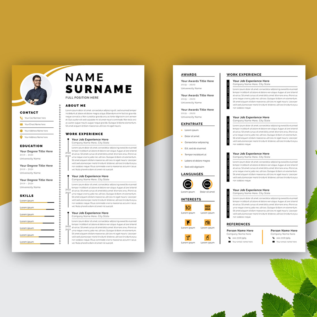 Business Resume Template and CV Design preview image.