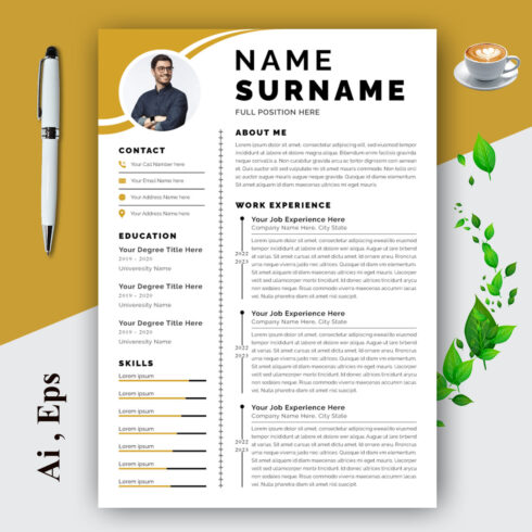 Business Resume Template and CV Design cover image.
