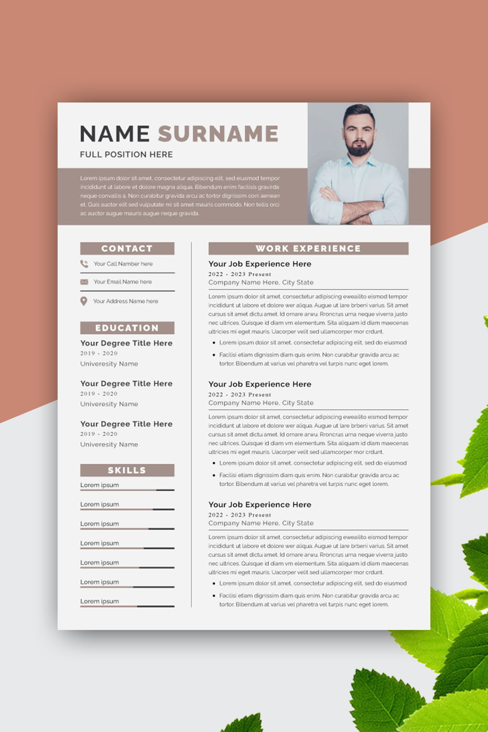 Clean Resume Layout Resume Template Design pinterest preview image.
