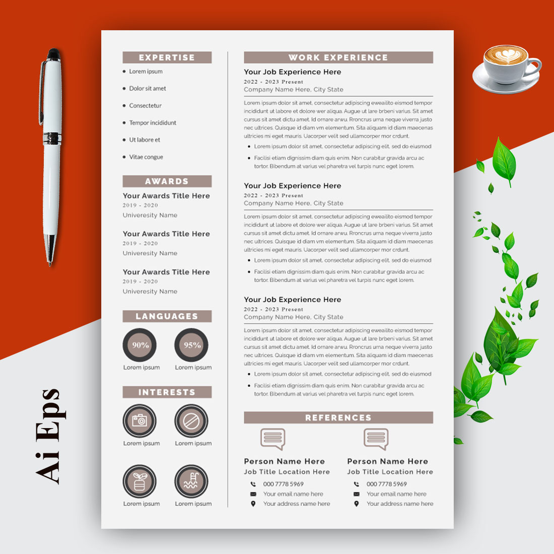 Clean Resume Layout Resume Template Design preview image.