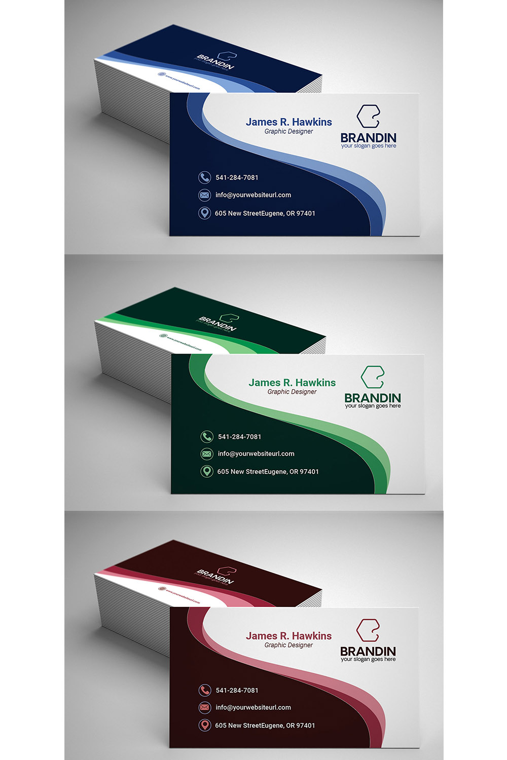 3 in 1 modern Business Card Bundle 2024 pinterest preview image.