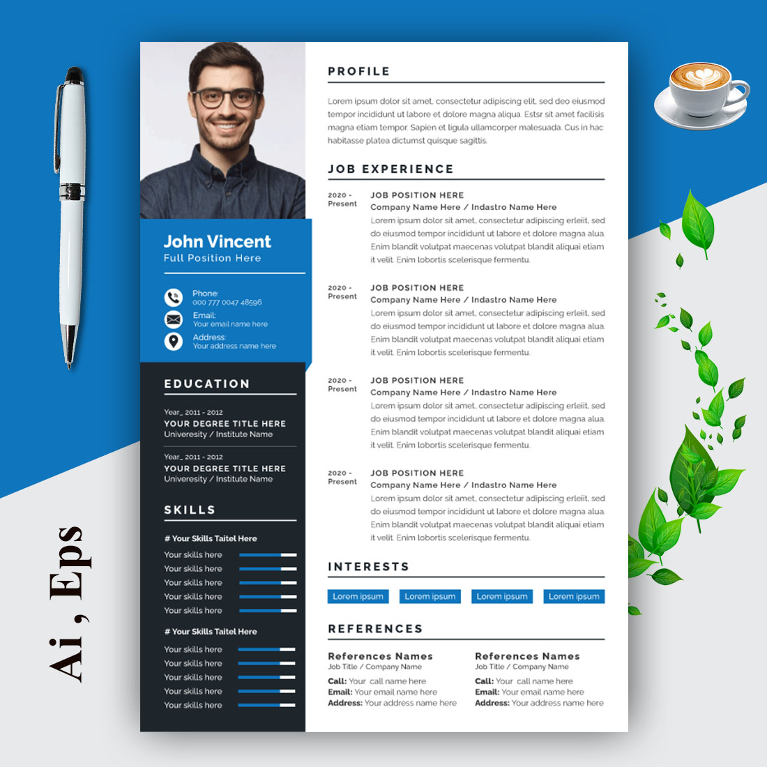 Creativity Resume CV Template Layout Design cover image.
