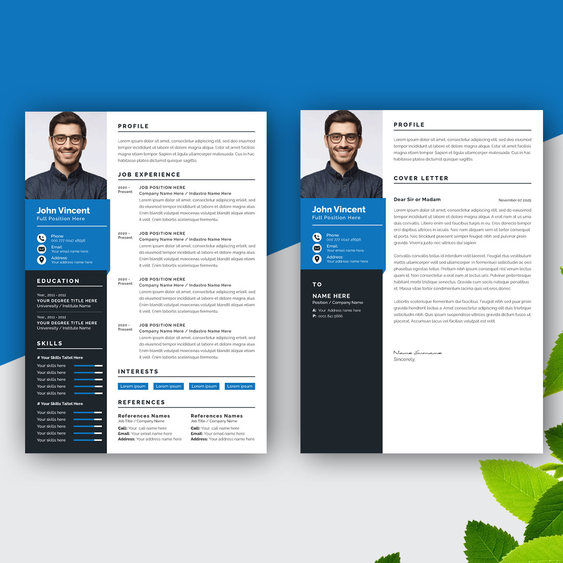 Creativity Resume CV Template Layout Design preview image.