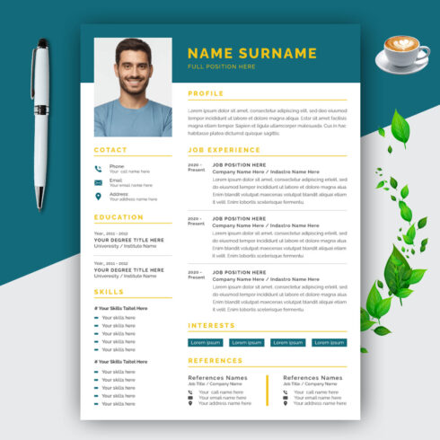 Clean Resume Layout Resume Design and Cover Letter Page Set cover image.