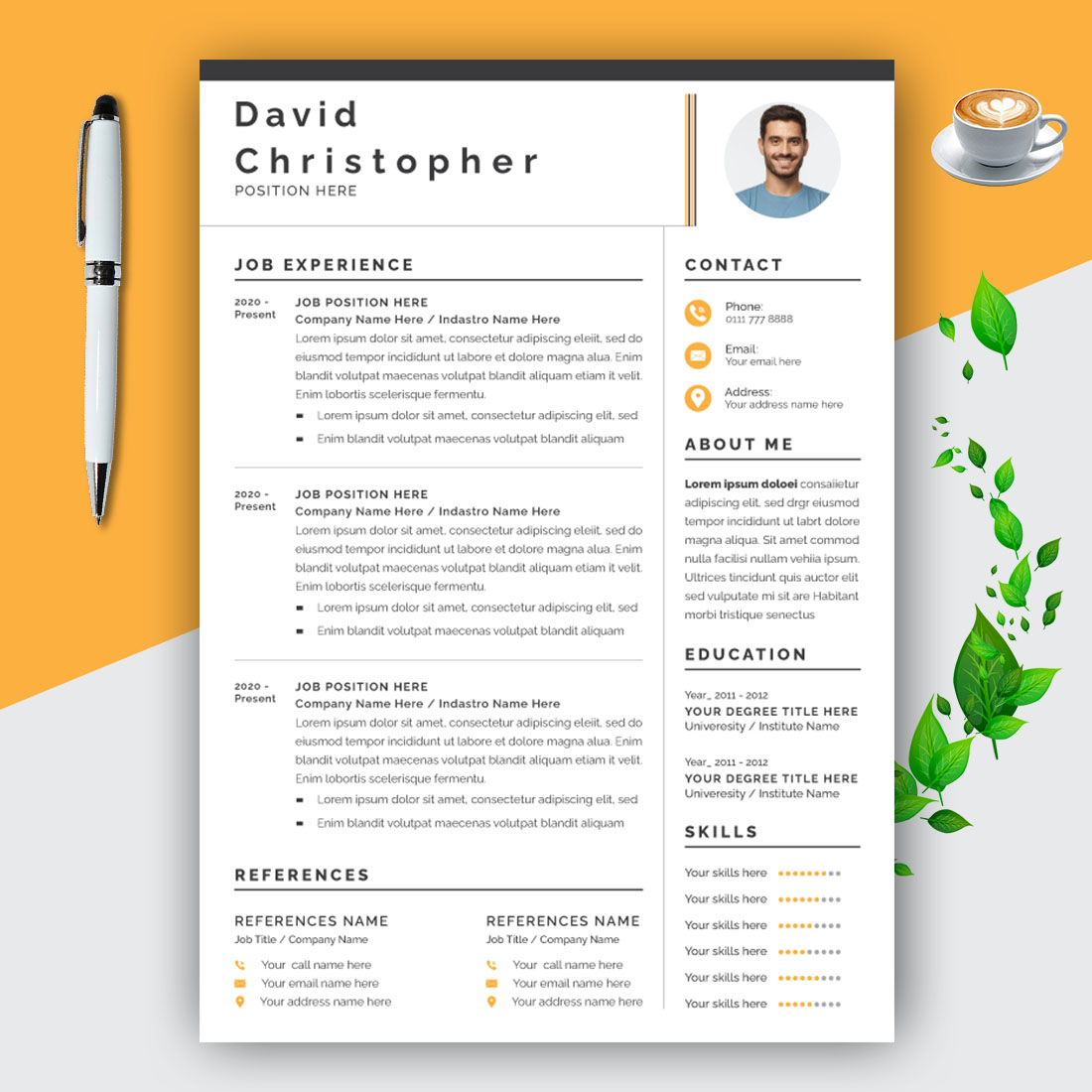 Creative Minimalist Resume Design Layout cover image.