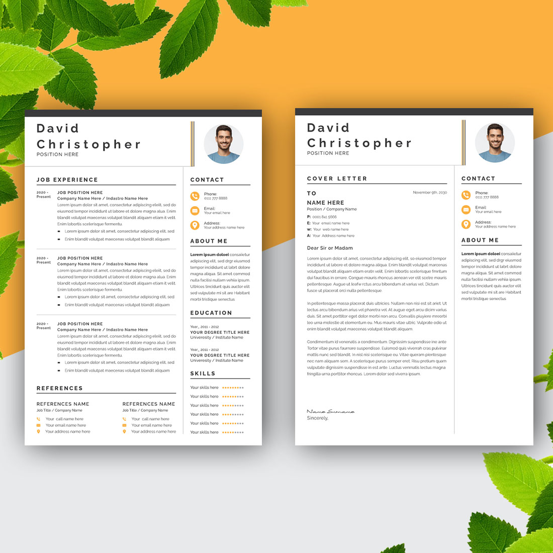 Creative Minimalist Resume Design Layout preview image.
