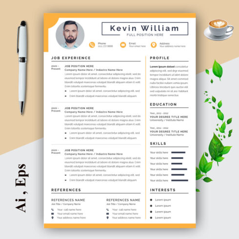 Elegant Minimalist Resume and Cover Letter Layout Set cover image.