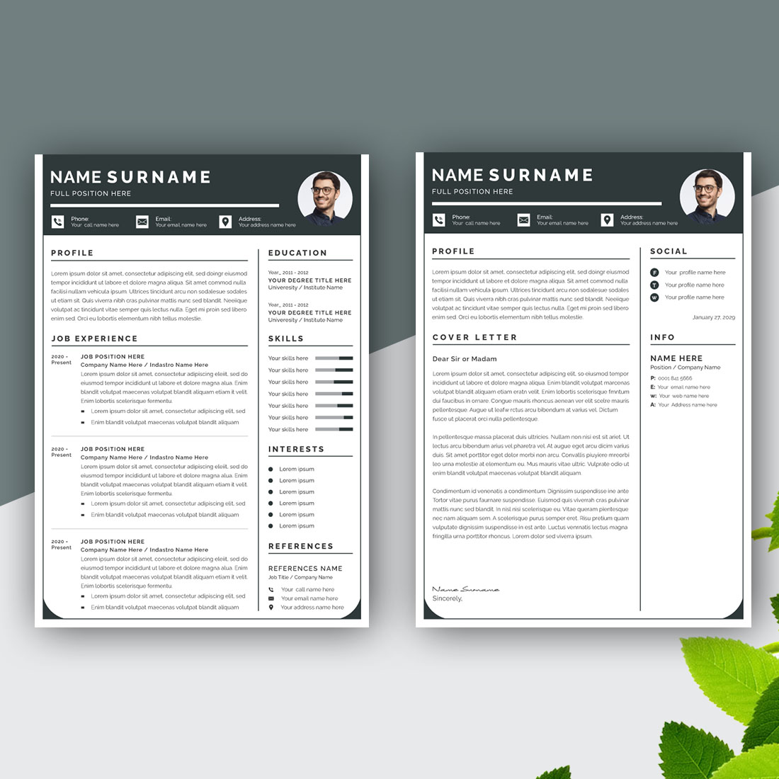 Business Resume Cv Template Layout preview image.