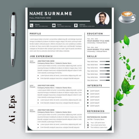 Business Resume Cv Template Layout cover image.