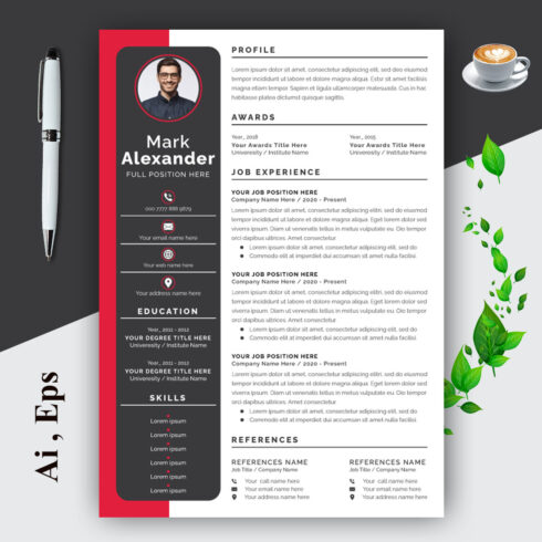 Colorful Job CV Template Design Resume Layout cover image.