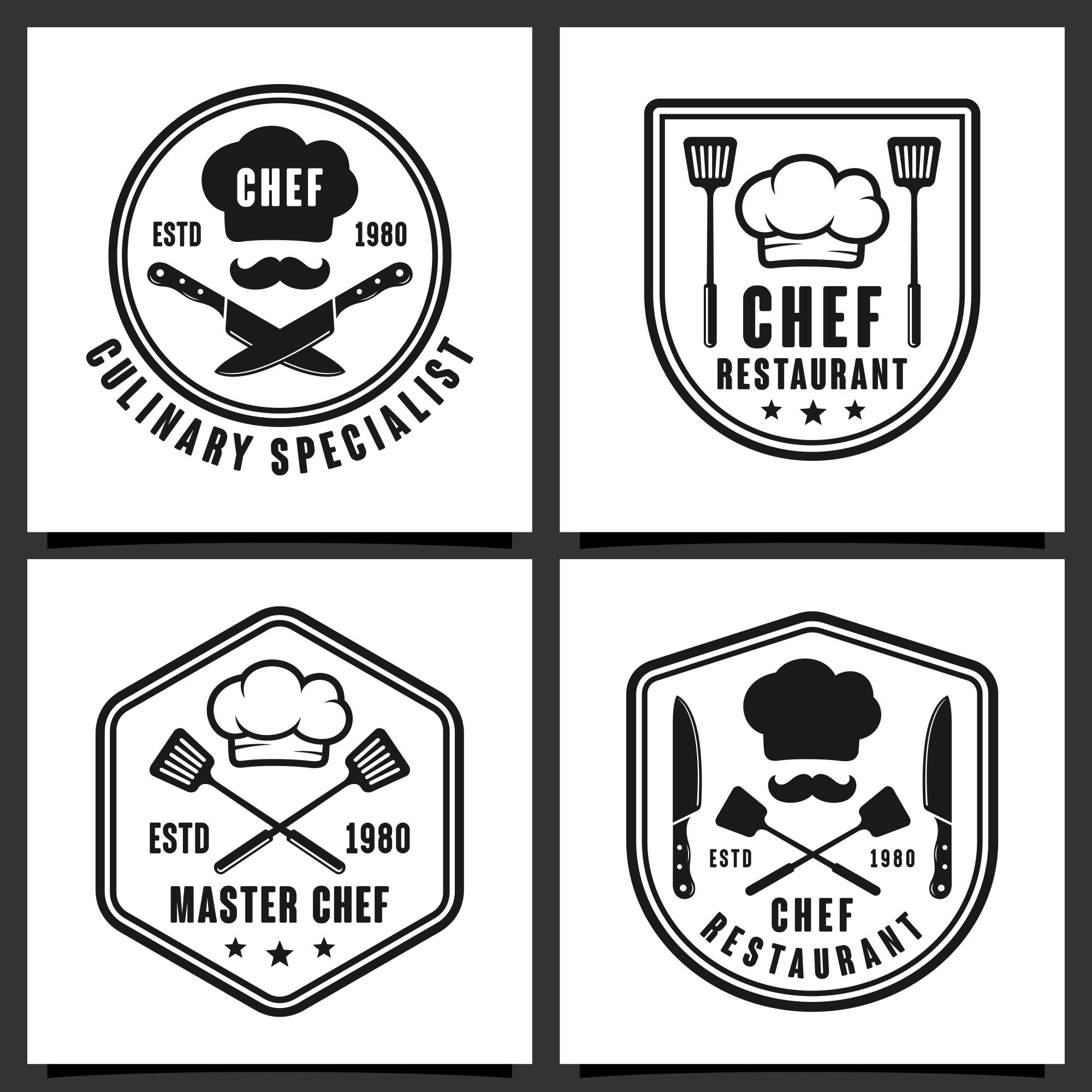 5 Chef Restaurant design logo collection preview image.