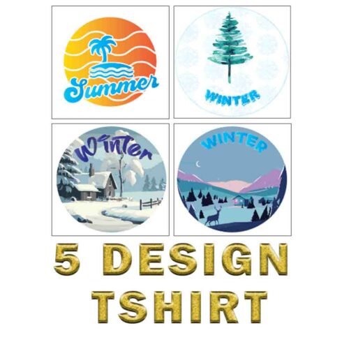 summer winter T-shirt design vector file cover image.