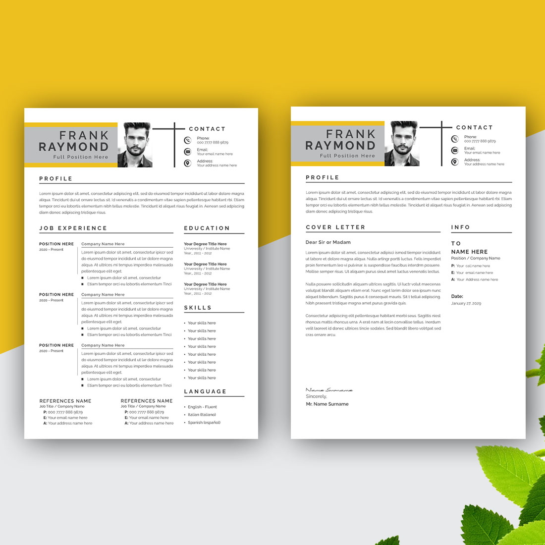 Resume Design Template Vector Minimalist preview image.